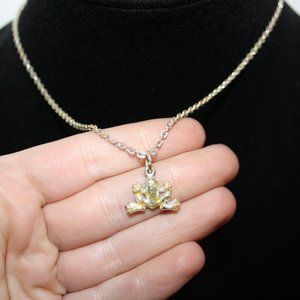 Beautiful silver frog necklace 16"
